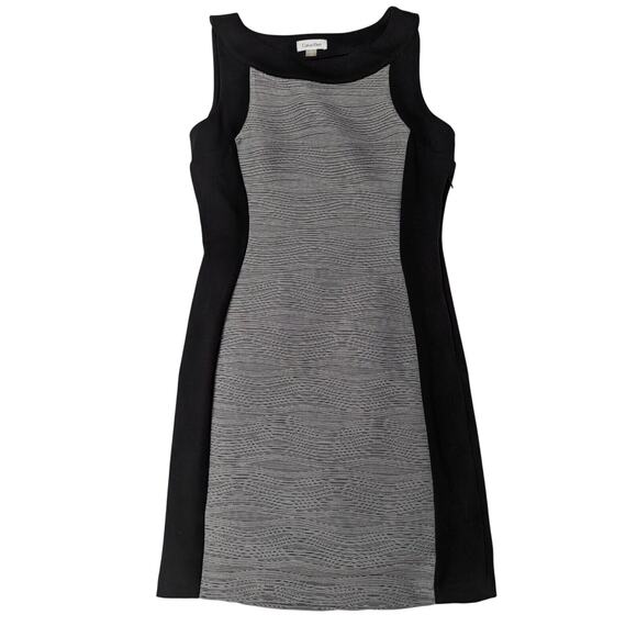 Calvin Klein Bodycon Dress Black & Gray Slimming Women's Size 10 - Picture 1 of 12